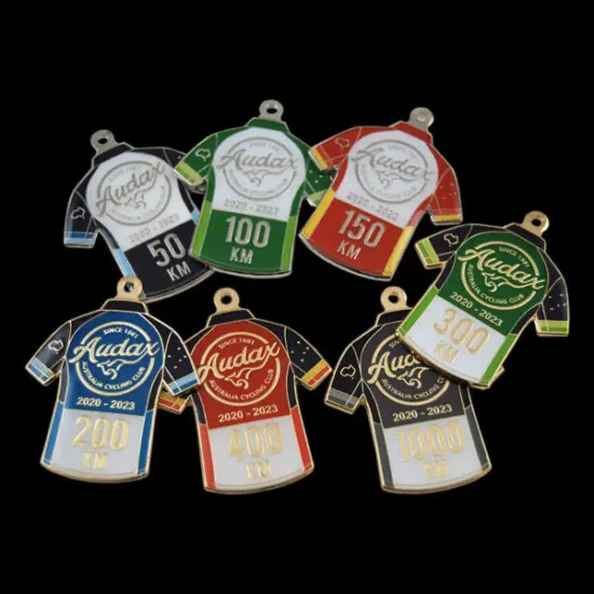 Audax km Ride pins