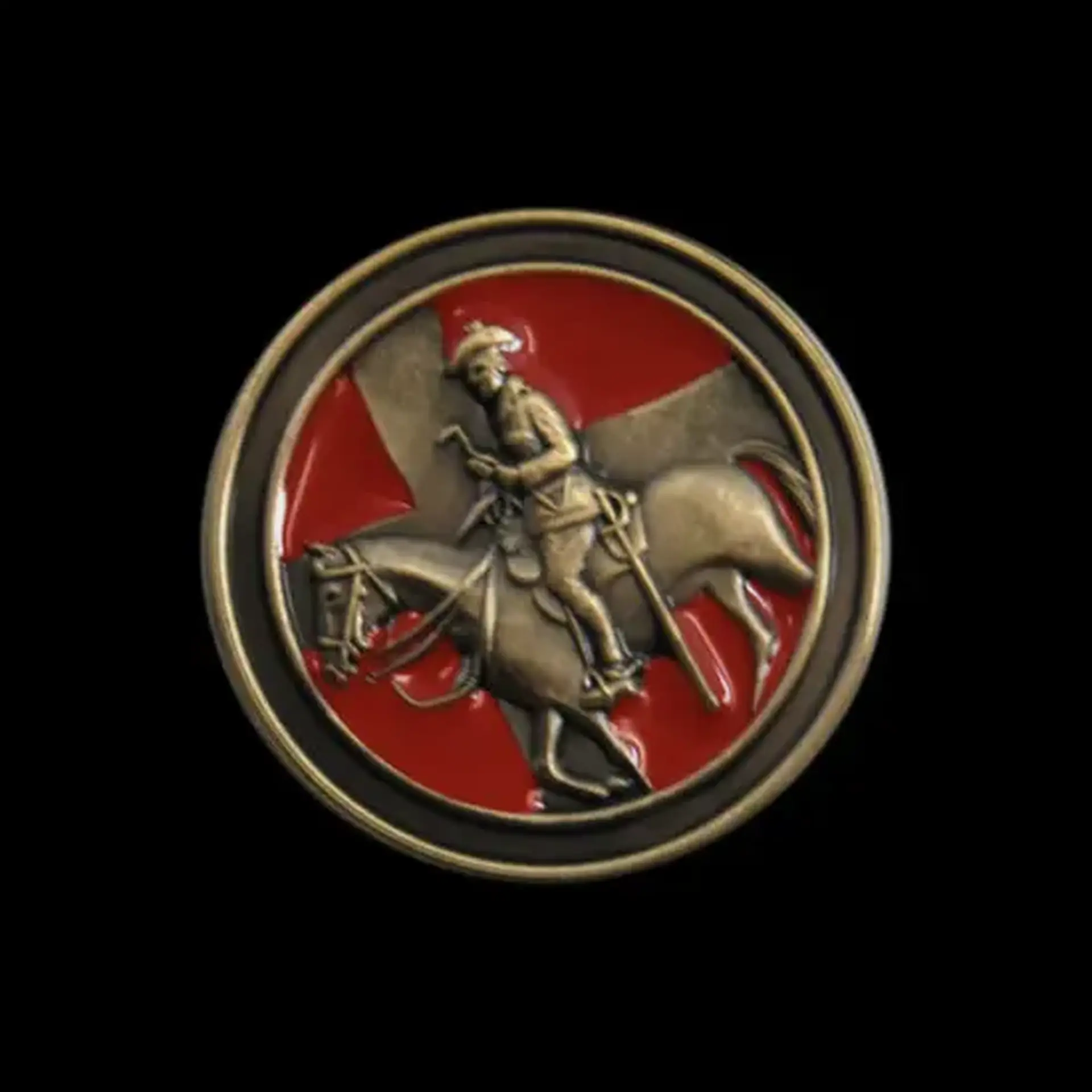 Horsecross brass pin
