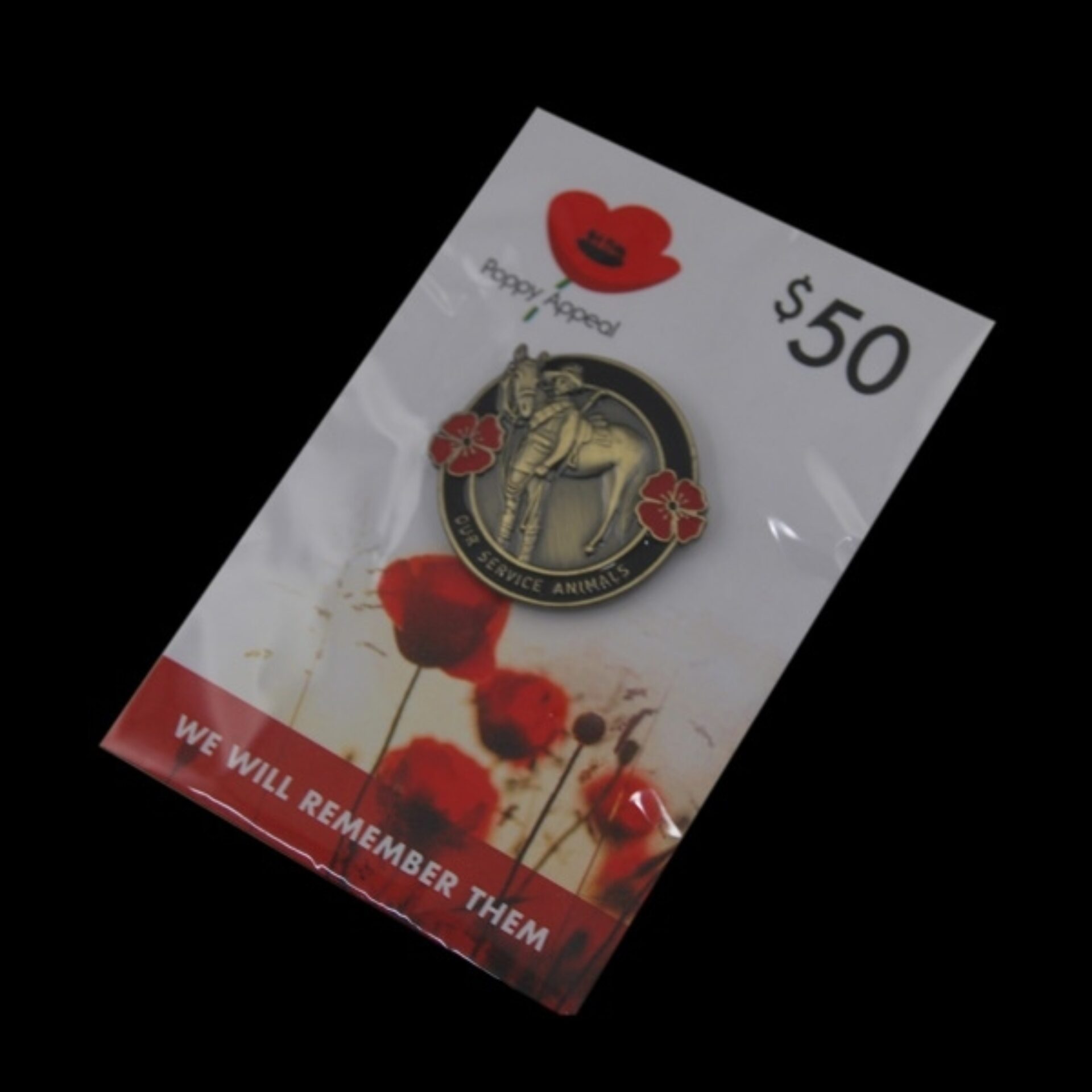 50 Poppy Pin Card