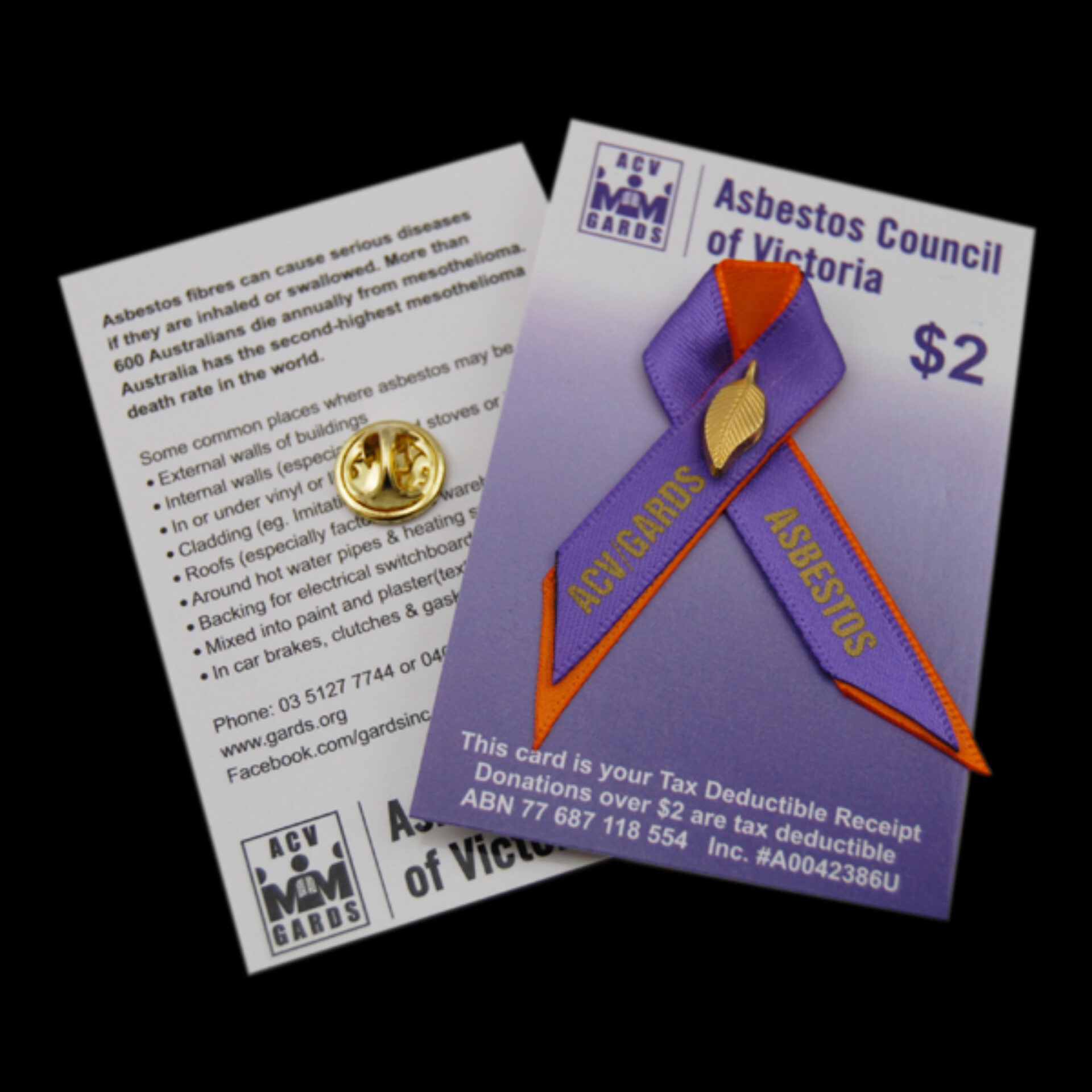 Asbesto Card Pin