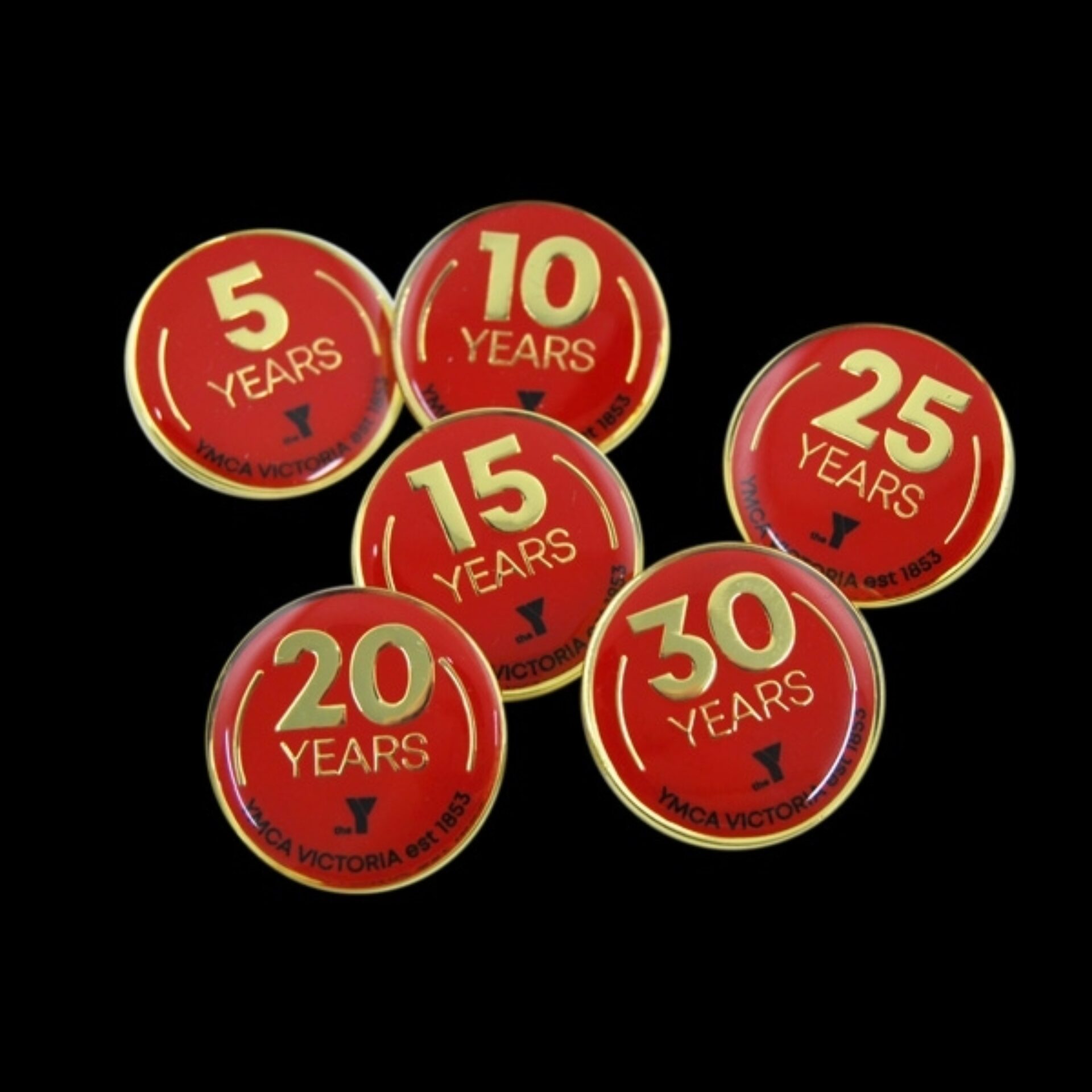 YMCA Years Service with overprint Pin